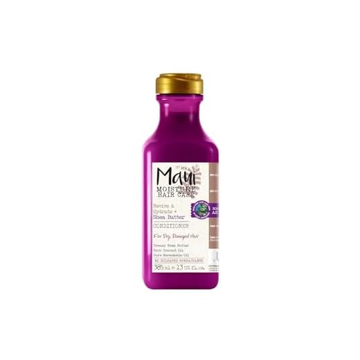 Maui Moisture Shea Butter Conditioner 385 ml, revitalisierende Haarspülung mit Aleo Vera, bei trockenem, geschädigten Haar, vegan, ohne Sulfate und Silikone
