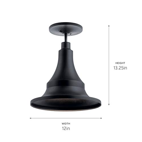 Kichler Lighting Hampshire 16.75 Inch 1 Light Large Outdoor Pendant/Semi Flush In Textured Black #TOP5