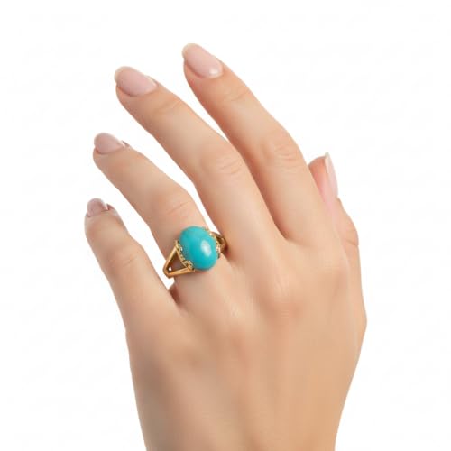 Image of 55Carat Choose Your Color Genuine Stone Ring 18K Gold Plated Oval Handmade Jewellery for Gift Sizes 4-13
