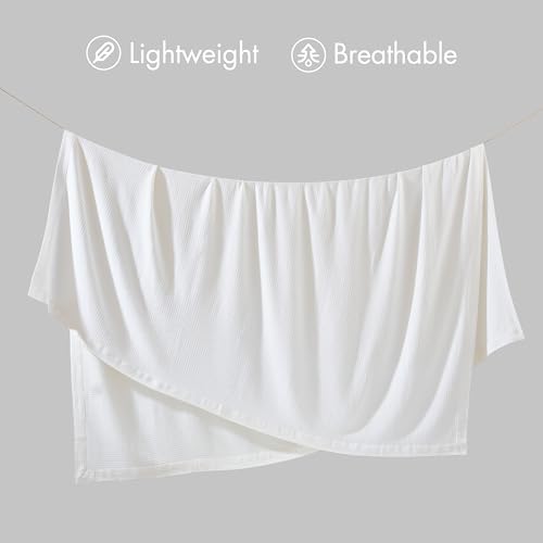 Image of Madison Park Queen Blanket Egyptian Cotton Summer Cozy Full Size White