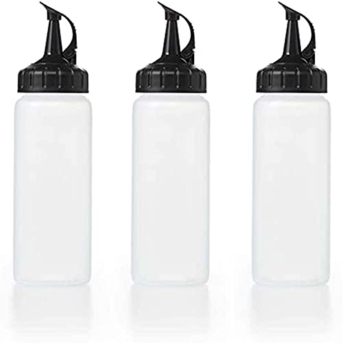 KASTWAVE 3Pcs Premium Plastic Condiment Squeeze Bottle Used For Seasoning Paint Oil Condiment Salad Dressing Handicraft Food Grade-Including Funnel (175ml)