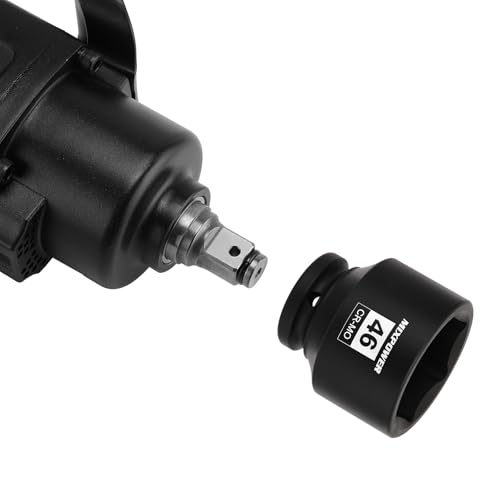 Image of MIXPOWER 3 /4 inch Drive Shallow Impact Socket, 46mm, CR-MO, Metric, 6 Point, Axle Nut Impact Grade Socket for Easy Removal