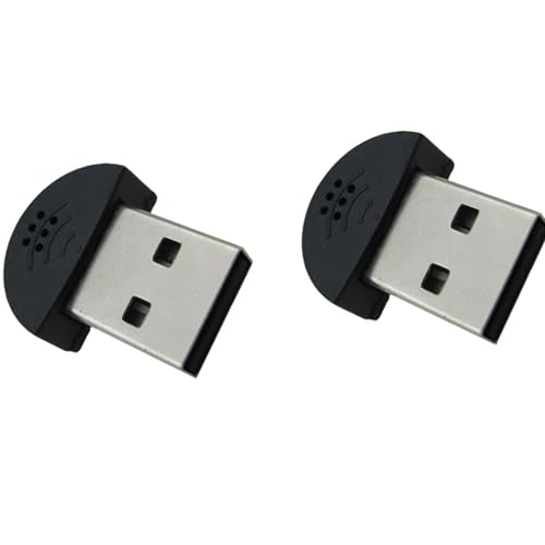 SuziePi 2 Pcs USB 2.0 Mini Microphone for Raspberry Pi 5 4 Model B, Module 3B+, Laptop/Desktop PC Plug and Play for Skype, MSN, Yahoo Recording, YouTube, Google Voice Search and Games