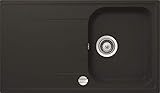 respekta by Schock Küchenspüle Spüle Granit Einbauspüle Granitspüle Spülbecken 86 x 50 cm inkl. Drehexcenter (Schwarz)