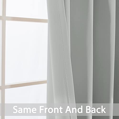 Yakamok Blackout Curtains Room Darkening Thermal Insulated Window Panels,Solid Grommet Top Drapes for Bedroom/Living Room(62Wx72L, Light Grey, 2 Panels)