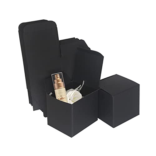 STRBOXONG Boîtes cadeaux en kraft noir, 50x50x50mm Petites boîtes cadeaux vides avec couvercles pour cadeaux, boîtes à dragées pour fêtes, mariages ou anniversaires (10 pièces) Cover