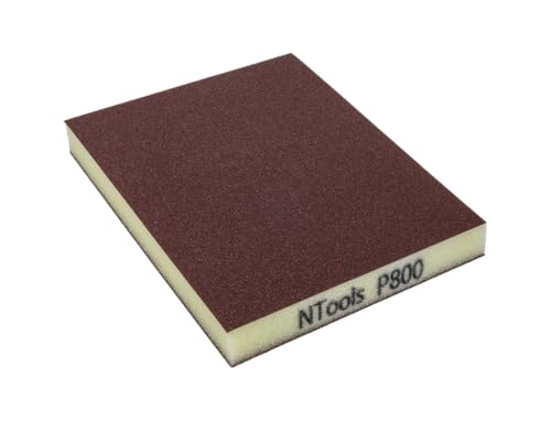 NTools GSD - Kit de 20 esponjas de Lijado de Grano 800 | Esponjas abrasivas para Madera, plásticos, Metales, Barnices, imprimaciones y Otras Superficies | Utilizables en seco y al Agua | Grano 800 |