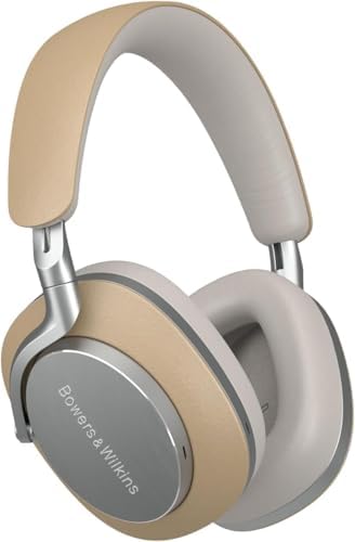 Bowers & Wilkins Px8 Noise-Cancelling Over-Ear-Kopfhörer, Beige | Bluetooth, aptX Adaptive, 24-Bit Hi-Res Audio, 30 Std. Akkulaufzeit, 6 Mikrofone, Nappaleder