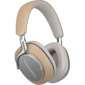Bowers & Wilkins Px8 Over-Ear-Kopfhörer mit Geräuschunterdrückung, kabellos, Bluetooth 5.0, Schnellladung, 30 Stunden hochauflösende Wiedergabe, integriertes Mikrofon – Beige