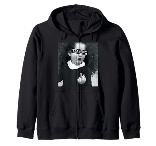 TECHNO RAVE RAVE Fun - Juego de lengua y dedo medio Sudadera con Capucha