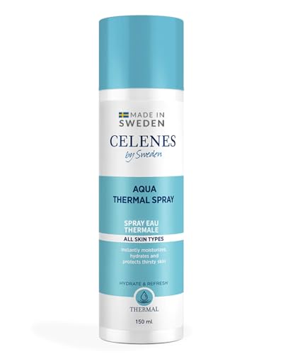 Celenes By Sweden Aqua Thermal Spray - Agua Termal Spray 150ml, Pulverizador Agua Natural 100%, Bruma Facial Sin Alcohol Y Sin Perfume/Parabenos, Bruma Facial Hidratante Seguro Para Bebés Y Adultos