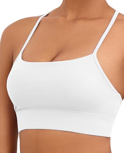 Image of Womens Y-Back Sports Bra, Weightless Padded Yoga Bra, Spaghetti Strap Low Impact Gym Top for Workout & Daily Wear