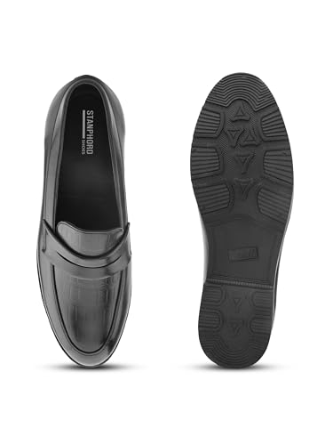 Image of STANPHORD Men Formal Loafer Shoes | PU Leatherette Slip-On Moccasins | Cushioned Anti-Slip | Office Business Casual (TPSL 25010)