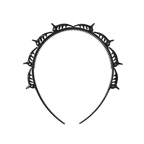 QUALITYZONE Double Layer Twist Plait Headband Hairpin Double Bangs Hairstyle Hair Tools for Women Girls.(Multicolour) (pack of 1)