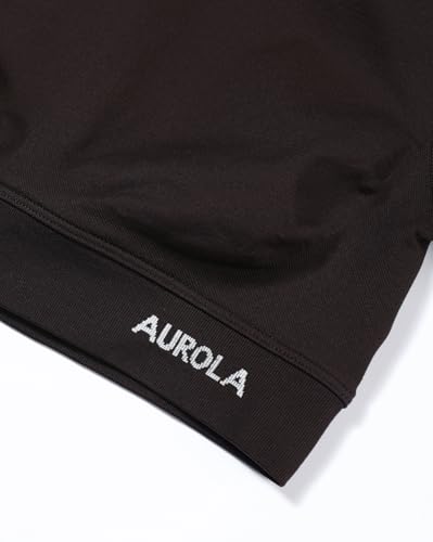 Image of AUROLA Influence Women Crop Top Short Sleeve Compression Workout T-Shirt | Raglan Short Sleeve Crop Top, High-Stretch Seamless Knit, Stay-Put Ribbed Underband, Soft Breathable Comfort