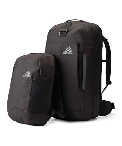 Gregory Border 50+15L Unisex Commuter Travel/Work/Carry-On Backpack, Backpanel and Shoulder Harness, One Size, Fits All, Black Lichen