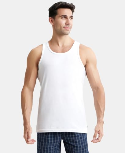 Jockey 8820 Men's White Cotton Vest (Pack of 3) - Image 3