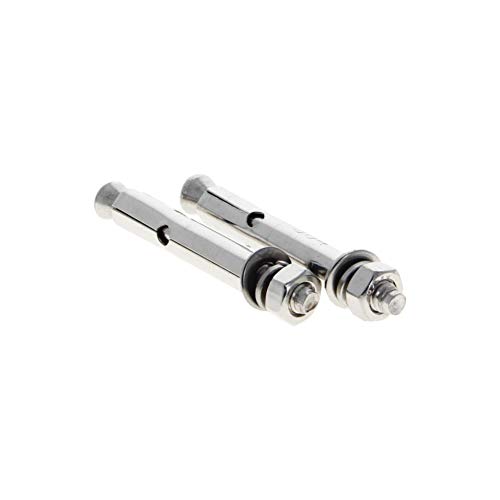 MroMax M6x60mm 304 Stainless Steel Expansion Bolts Hex Nuts Sleeve Anchor Fastener for Fence Home Installation Air Conditioning 2pcs