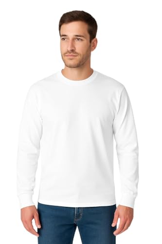 Mashh Gear Unisex Max Heavy Weight Long Sleeve T-Shirts Double Jersey 7.7 Oz White and Black 2 Pack (US Alpha XX-Large Regular Regular White)