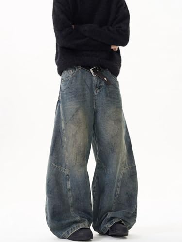 Baggy Jeans for Men Women Y2K Wide-Leg Casual Fashion Skater Cargo Grunge Denim Pants Hip-hop Harajuku Streetwear4