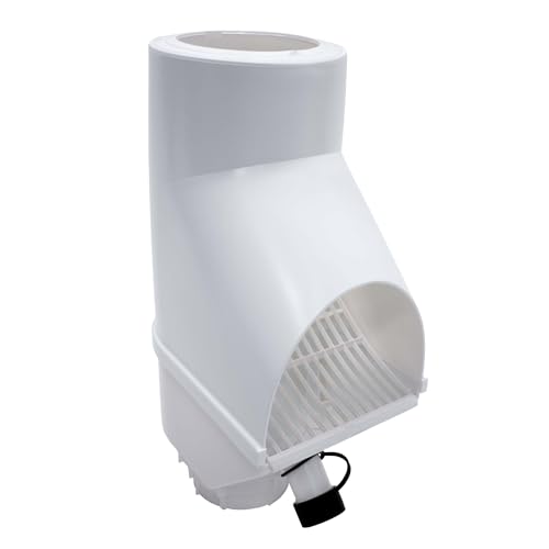 Jardinion Regenwasserfilter, Fallrohr Laubabscheider Weiß 30,5 x 12 x 17,5cm Regenwassersammler für Fallrohr DN75, DN85, DN100