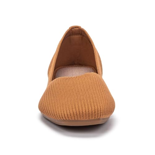 Image of Frank Mully Womens Casual Flat Shoes Square Toe Shoes Knitted Work Flat Comfort Dressy Flat Shoes for Daily Washable