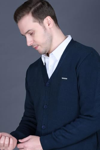 Image of GODFREY V Neck Cardigans for Men - Full Sleeve Woolen Sweater for Man Winter Wear