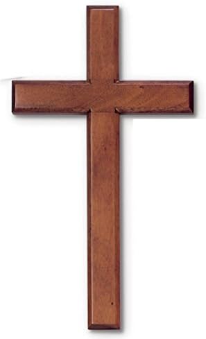 Other Wood Solid Mahogany Wall Cross 8" x 16" Boxed Easy to Hang in Box