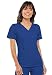 Cherokee Women's Scrubs Flexibles Sporty V-Neck Knit Panel Top, Galaxy Blue, Medium