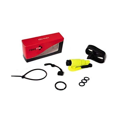 RESQME The Original Keychain Car Escape Tool (Yellow) with Visor Clip and Lanyard Value Pack (01.300.09)