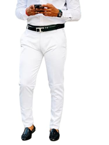 Image of Mens Solid Polyester Twill Slim Fit Formal Pants | Lightweight and Breathable Fabric | Flat Front Design | Ideal for Office, Travel & Semi-Formal Occasion
