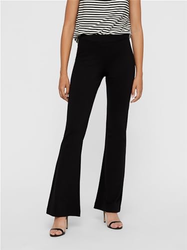 Vero Moda Vmkamma Mr Flared Jersey Pant Ga Noos, Pantaloni Donna, Nero, Xs / 30L - 2