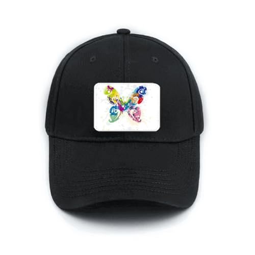 Casquette de baseball noire à motifs floraux avec sangle de réglage classique