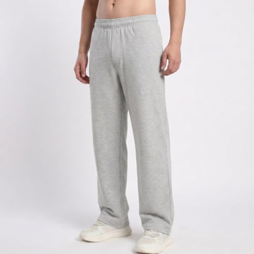 Image of MARK LOUIIS Men's Baggy Trackpants | Regular Fit Cotton Sweatpants with Drawstring Waist & Side Zipper Pockets | Oversized Casual Track Pants for Gym