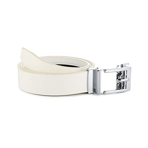 Image of Gelante Genuine Leather Ratchet Dress Belt With Automatic Sliding Buckle - Minimalistic Style-Trim to Fit