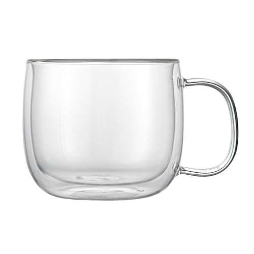 Restaurantware 17 oz Professional Glass Coffee Mug, 2 Pack