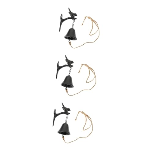SUPVOX 3 Piezas De Carillón De Viento con Forma De Pájaro LED Solar con Forma De para Exteriores Comedero Giratorio Campana Colgante con Forma De Pájaro Enorme Percha