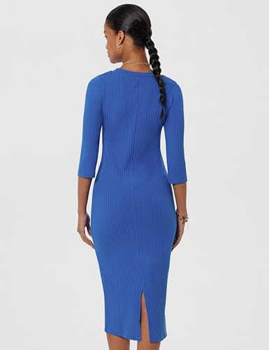 Image of barcino Women's Cotton Blend Midi Bodycon Dress