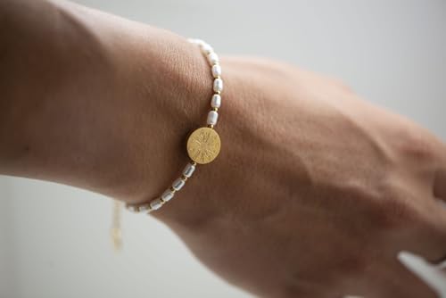 Bracelet perles acier plaqué or 18k PVD maille robuste résistant à l'eau - 3