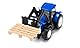 siku 1544, New Holland Traktor mit Palettengabel und Palette, Metall/Kunststoff, Blau, Spielzeugtraktor für Kinder, Beweglicher Frontlader