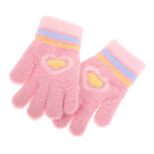 NOLITOY Cute Cartoon Boy Girl Gloves Knitted Mittens for Boys Girls Soft Winter Gloves Full Finger for and for Years Old