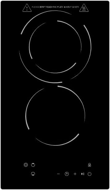 Amzgachfktch 2 Burner Electric Cooktop, 110v Electric Stove with Plug