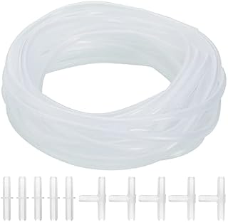 Kuaman 10M Soft Standard Oxygen Airline Tubing with 10PCS Connectors, 4 * 6MM Clear Aquarium Air Line Hose Air Pump Accessories for Fish Tank