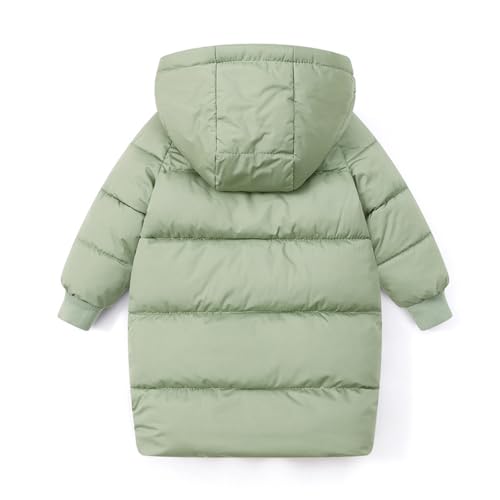 Girls Boys Winter Coats Hooded Puffer Down Jackets Medium Length Warm Coats Snow Outwear with Pocket4
