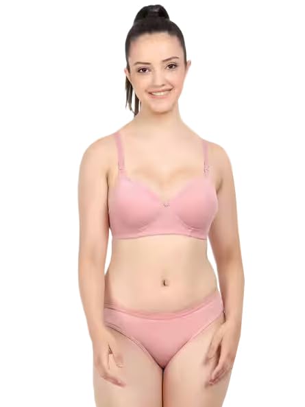 Bra Panty Set Lightly Padded Full Coverage T-Shirts Non-Wired Bra for Girls Inside Pack of-image-49
