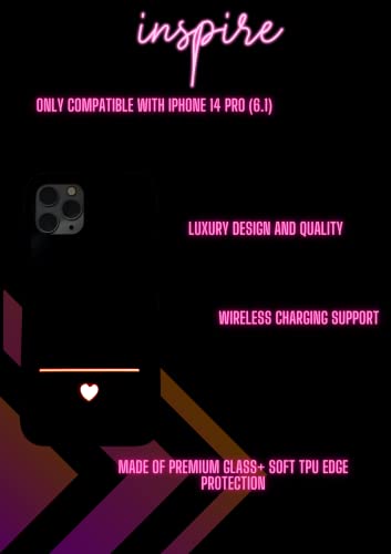Iphone 14 Pro Case Led Pretty Light Up Iphone Case Compatible With Iphone 14 Pro Case Woman Luxury Led Luminous Anti-Fall, Shockproof Luxury Tempered Glass Light Iphone 14 Pro Cover 2023 (Pink Love) #TOP3