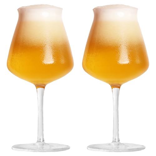 Image of Sipologie Teku Stemmed Beer Glass 400Ml, Set Of 2 - Enhances Aromas For A Refined Tasting Experience - Great Beer Mug For Gifting, Transparent