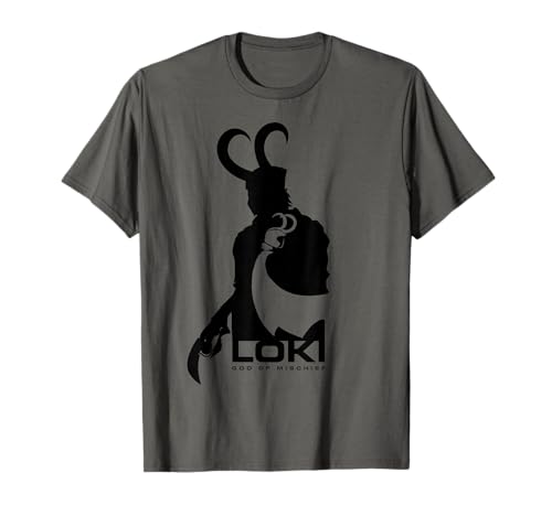 Marvel Loki Silhouette and Shadow Graphic T-Shirt T-Shirt