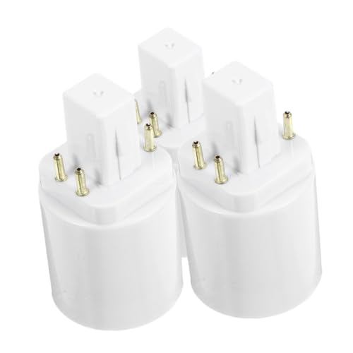 iplusmile Adaptateur De Douille Ampoule G24q à E27 Certifié, Convertisseur à 4 Broches Résistant Chaleur, Compatible Éclairage Led Maison Bureau, Lot De 3 Pièces Voltage Ac100-240v, Usage Polyvalent