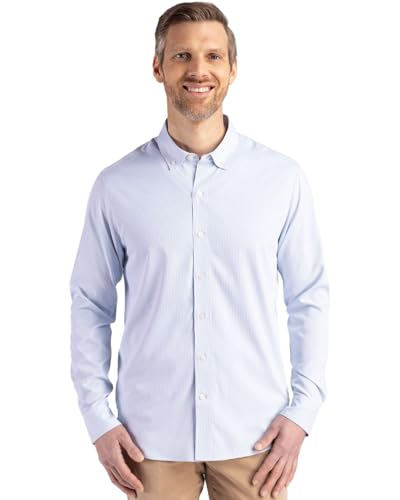 Chemise à manches longues pinstripe idéale pour le bureau et les voyages d'affaires